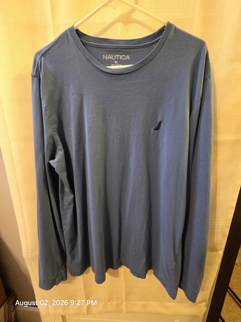 Nautica Men’s Long Sleeve Crew Neck Shirt - Slate Blue